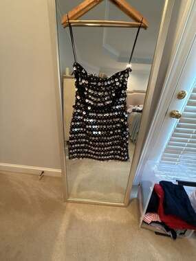 long sparkly formal dress Sexy Long Formal Dress,Grey Chiffon Sparkly Beaded Slit Prom Dress US8 / As Picture